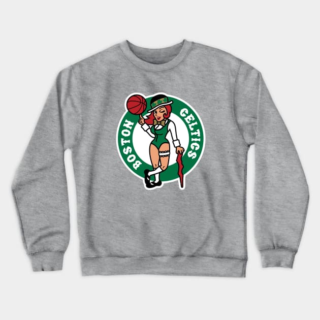 Boston Lady Celtics Crewneck Sweatshirt by Carl Cordes